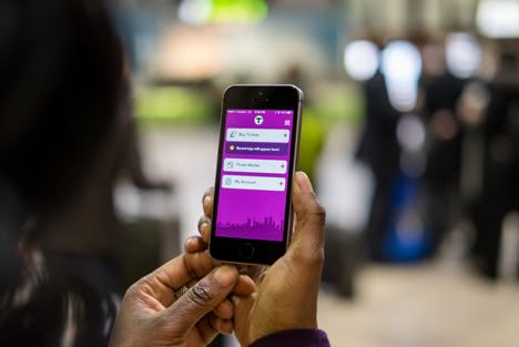 Customer with the mTicket app open to the home screen